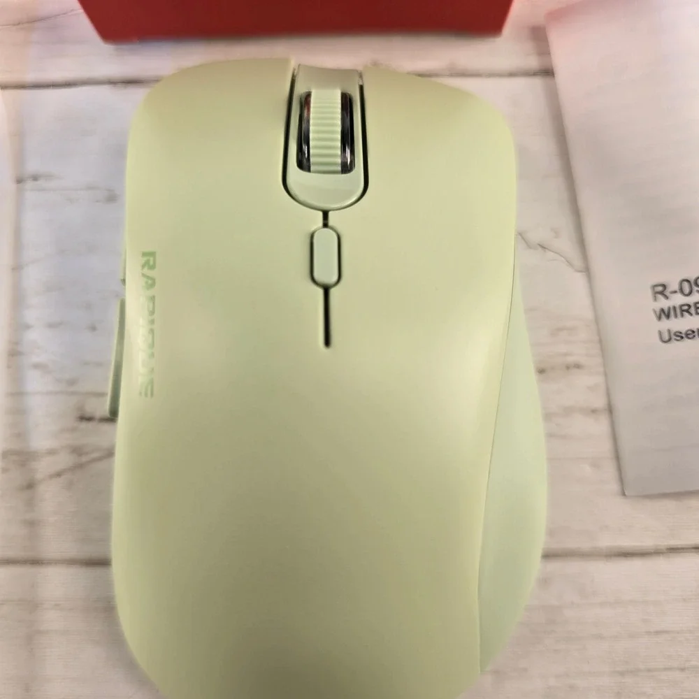 NEW Rapique R09 Dual-Mode Wireless Mouse Bluetooth 2.4GHz Silent Green Ergonomic